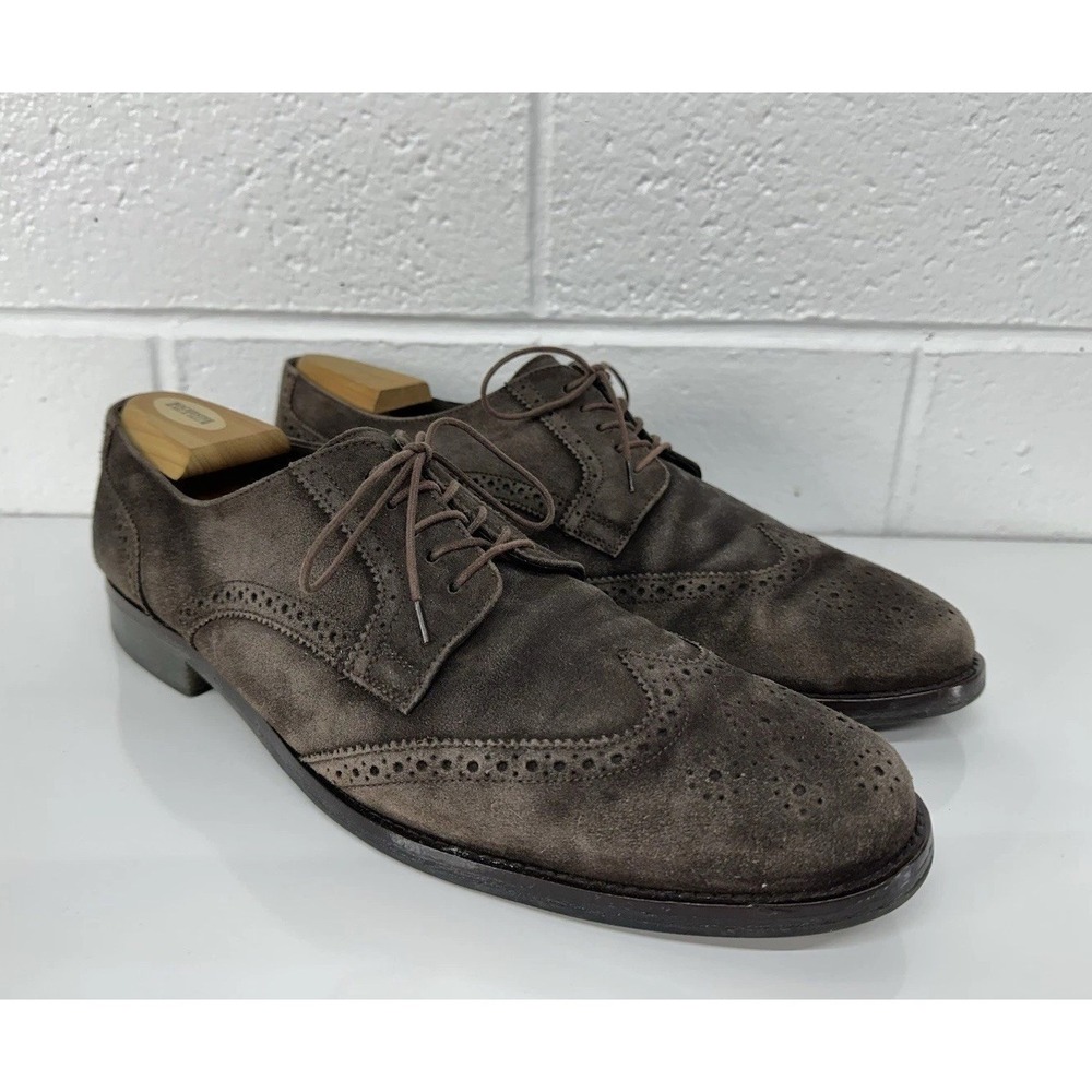 Tommy Bahama Oxford Dress Shoe Brown Suede Wingtip Brogue / Men's 13 D